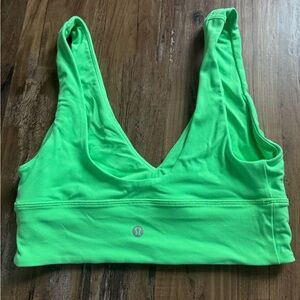 Lululemon Align V neck bra Green Sports Bra with Wide Straps